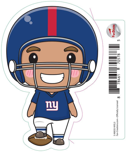 Fan Creations Decal New York Giants 3in Decal Anime Football Player - Foot on Football