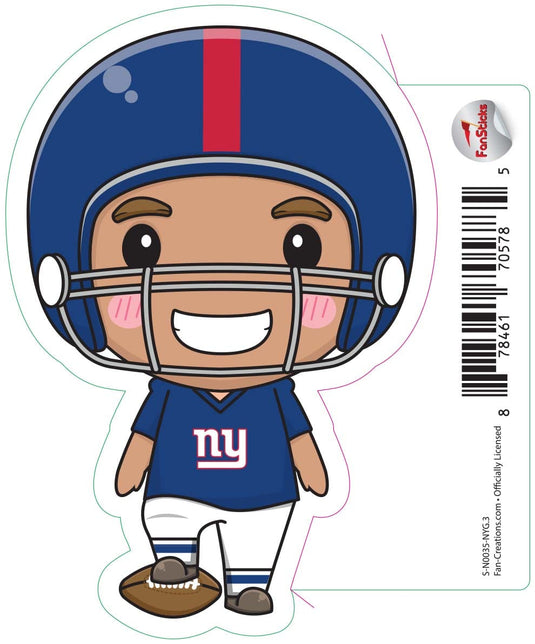 Fan Creations Decal New York Giants 3in Decal Anime Football Player - Foot on Football