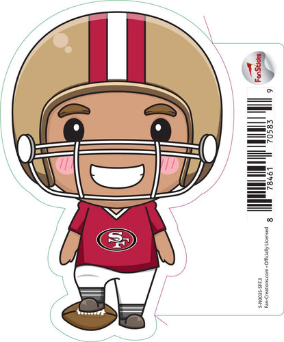 Fan Creations Decal San Francisco 49ers 3in Decal - Anime Football Player (Foot on Football)