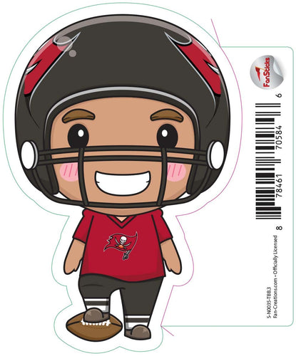 Fan Creations Decal Tampa Bay Buccaneers 3in Decal - Anime Football Player (Foot on Football)