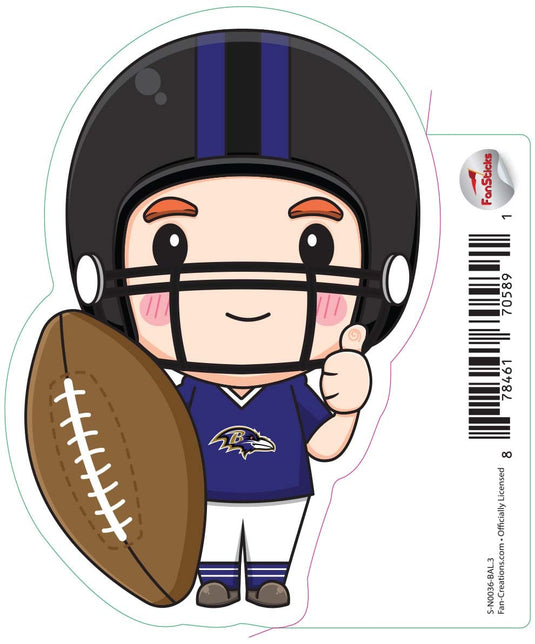 Fan Creations Decal Baltimore Ravens 3in Decal Anime Football Player - Thumbs Up