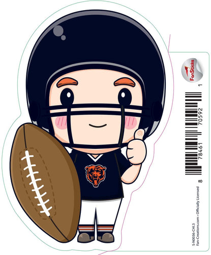 Fan Creations Decal Chicago Bears 3in Decal Anime Football Player - Thumbs Up
