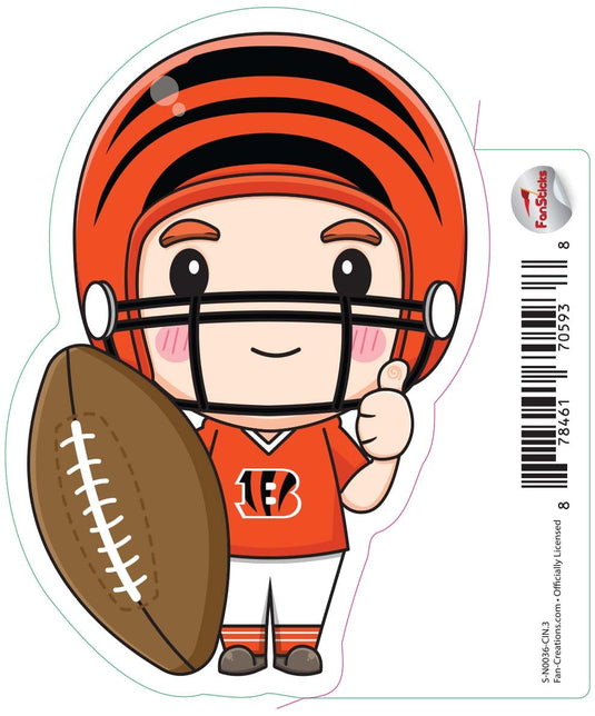 Fan Creations Decal Cincinnati Bengals 3in Decal Anime Football Player - Thumbs Up