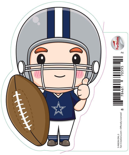 Fan Creations Decal Dallas Cowboys 3in Decal Anime Football Player - Thumbs Up