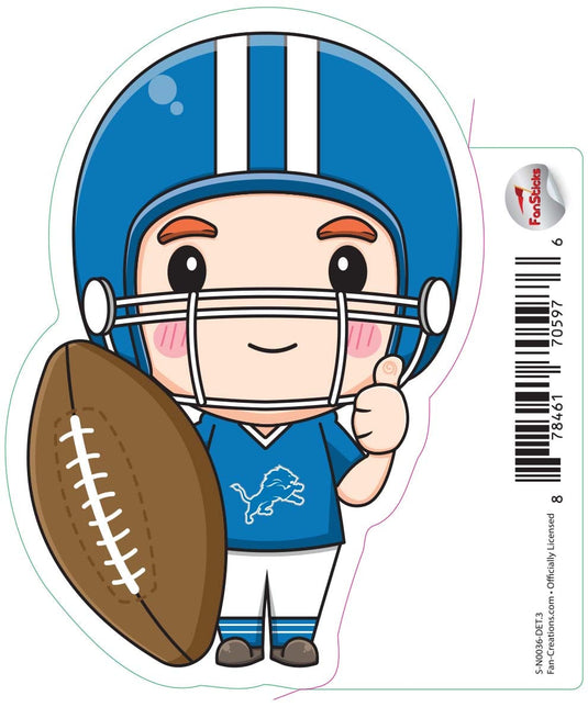 Fan Creations Decal Detroit Lions 3in Decal Anime Football Player - Thumbs Up