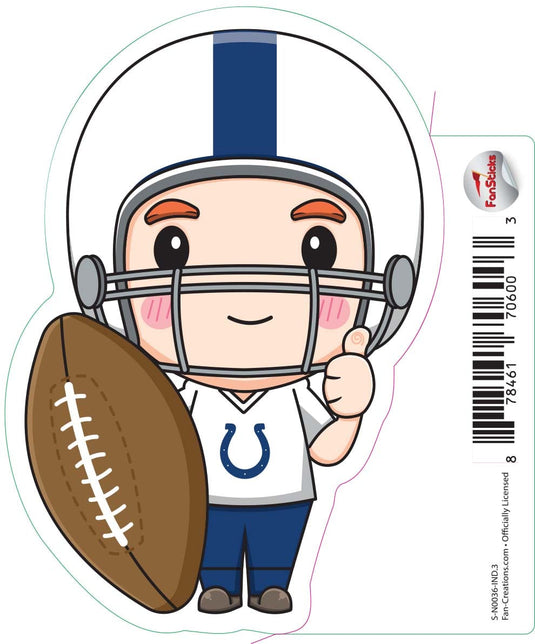 Fan Creations Decal Indianapolis Colts 3in Decal Anime Football Player - Thumbs Up