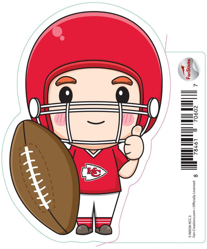 Fan Creations Decal Kansas City Chiefs 3in Decal Anime Football Player - Thumbs Up