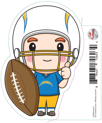 Fan Creations Decal Los Angeles Chargers 3in Decal Anime Football Player - Thumbs Up