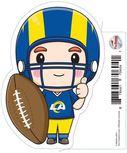 Fan Creations Decal Los Angeles Rams 3in Decal Anime Football Player - Thumbs Up