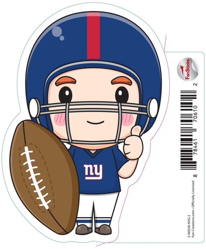 Fan Creations Decal New York Giants 3in Decal Anime Football Player - Thumbs Up