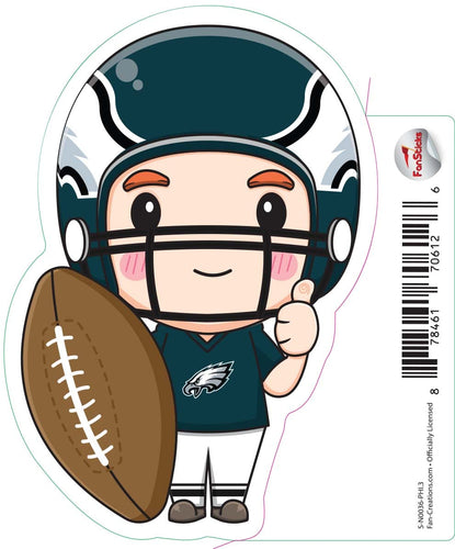 Fan Creations Decal Philadelphia Eagles 3in Decal Anime Football Player - Thumbs Up