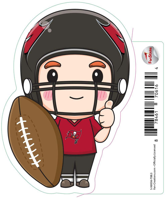 Fan Creations Decal Tampa Bay Buccaneers 3in Decal - Anime Football Player (Thumbs Up)