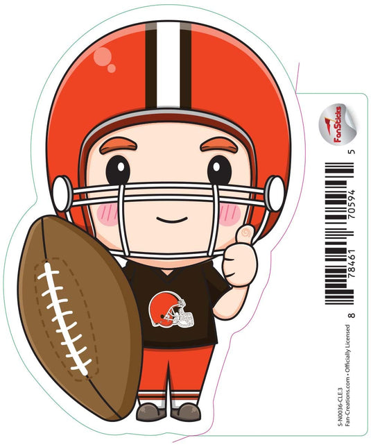 Fan Creations Decal Cleveland Browns 3in Decal Anime Football Player - Thumbs Up