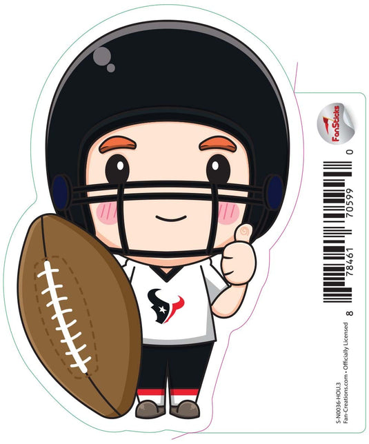 Fan Creations Decal Houston Texans 3in Decal Anime Football Player - Thumbs Up