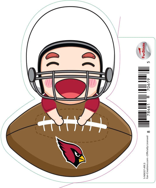 Fan Creations Decal Arizona Cardinals 3in Decal Anime Football Player - Football