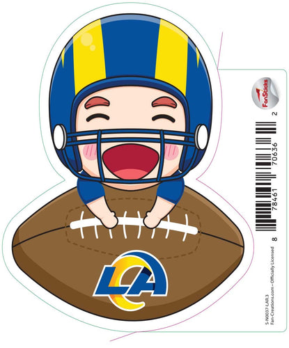 Fan Creations Decal Los Angeles Rams 3in Decal Anime Football Player - Leaning on Football