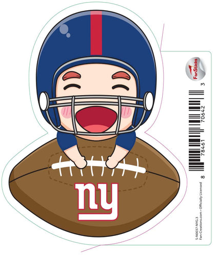 Fan Creations Decal New York Giants 3in Decal Anime Football Player - Leaning on Football