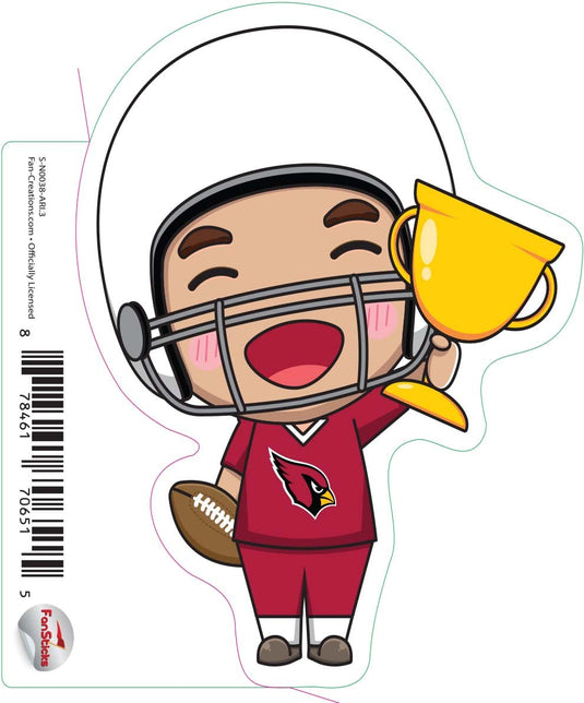 Fan Creations Decal Arizona Cardinals 3in Decal Anime Football Player - Trophy