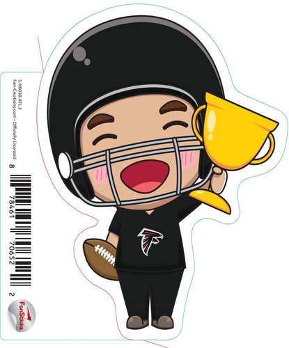 Fan Creations Decal Atlanta Falcons 3in Decal Anime Football Player - Trophy