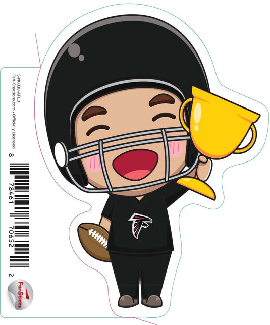 Fan Creations Decal Atlanta Falcons 3in Decal Anime Football Player - Trophy