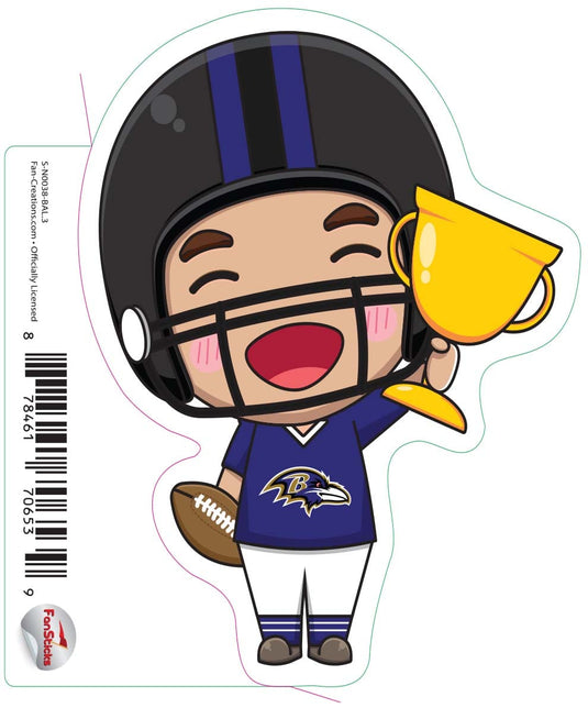 Fan Creations Decal Baltimore Ravens 3in Decal Anime Football Player - Trophy