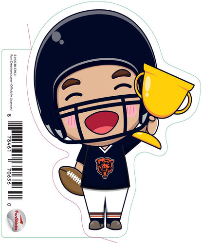 Fan Creations Decal Chicago Bears 3in Decal Anime Football Player - Trophy