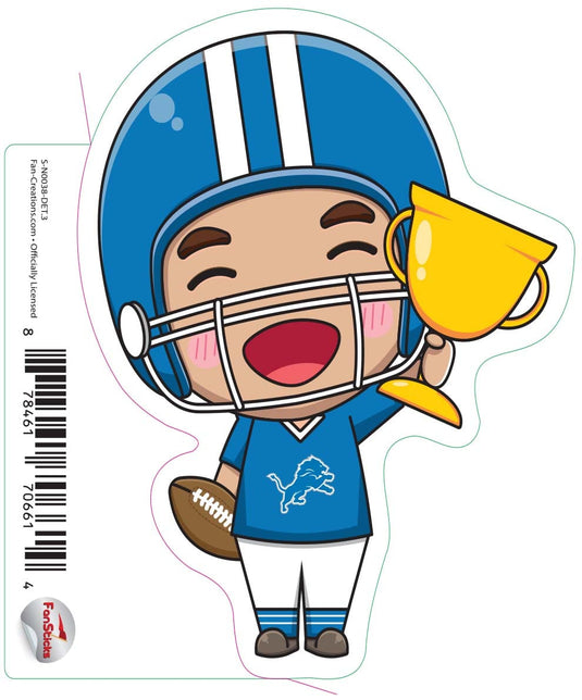 Fan Creations Decal Detroit Lions 3in Decal Anime Football Player - Trophy