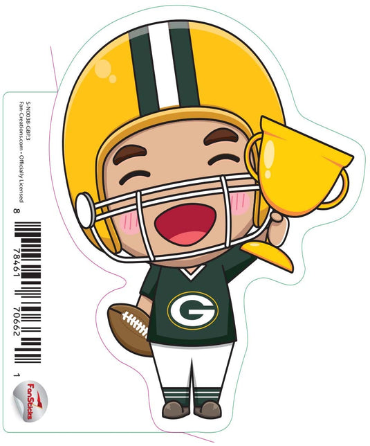 Fan Creations Decal Green Bay Packers 3in Decal Anime Football Player - Trophy