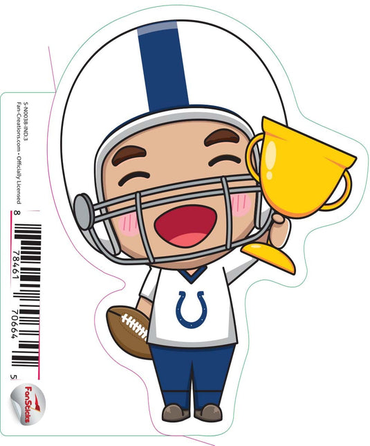 Fan Creations Decal Indianapolis Colts 3in Decal Anime Football Player - Trophy