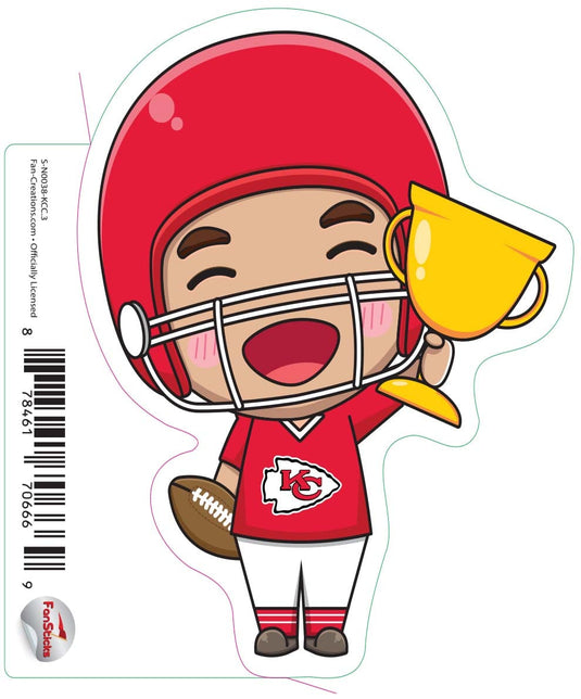 Fan Creations Decal Kansas City Chiefs 3in Decal Anime Football Player - Trophy