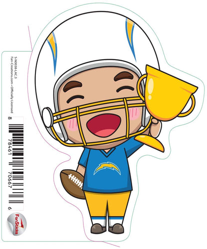 Fan Creations Decal Los Angeles Chargers 3in Decal Anime Football Player - Trophy