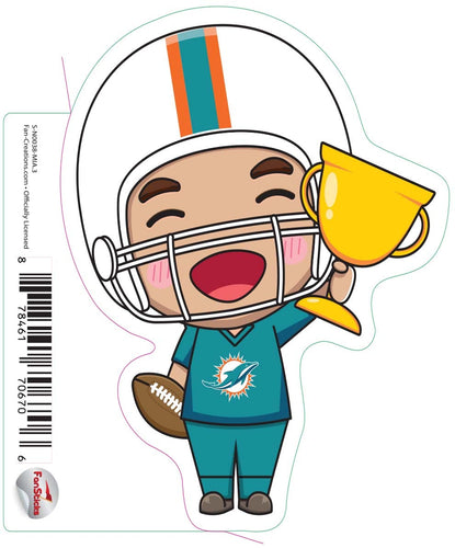 Fan Creations Decal Miami Dolphins 3in Decal Anime Football Player - Trophy