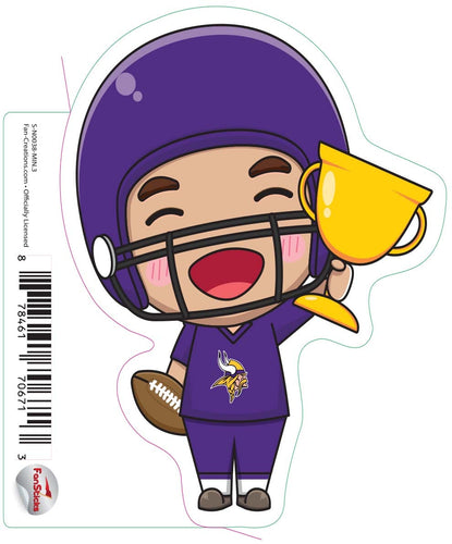 Fan Creations Decal Minnesota Vikings 3in Decal Anime Football Player - Trophy