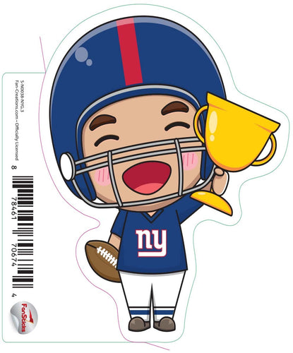 Fan Creations Decal New York Giants 3in Decal Anime Football Player - Trophy