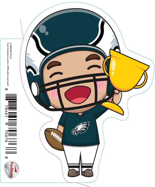 Fan Creations Decal Philadelphia Eagles 3in Decal Anime Football Player - Trophy