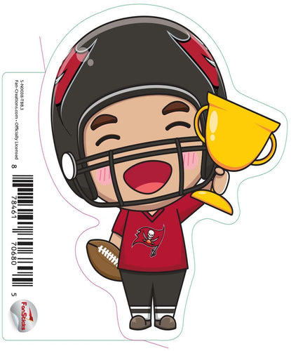 Fan Creations Decal Tampa Bay Buccaneers 3in Decal - Anime Football Player (Trophy)