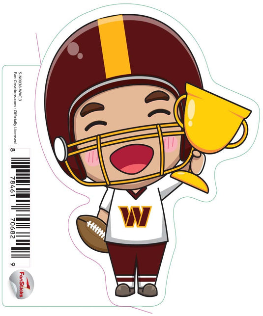 Fan Creations Decal Washington Commanders 3in Decal - Anime Football Player (Trophy)