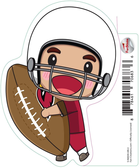 Fan Creations Decal Arizona Cardinals 3in Decal Anime Football Player - Holding Football