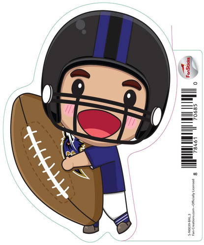 Fan Creations Decal Baltimore Ravens 3in Decal Anime Football Player - Holding Football