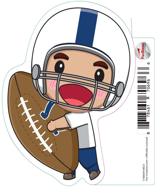 Fan Creations Decal Indianapolis Colts 3in Decal Anime Football Player - Holding Football
