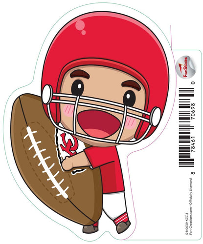 Fan Creations Decal Kansas City Chiefs 3in Decal Anime Football Player - Holding Football