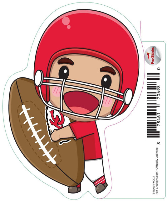 Fan Creations Decal Kansas City Chiefs 3in Decal Anime Football Player - Holding Football