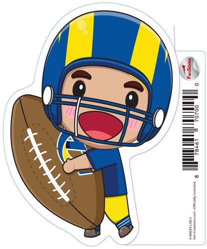 Fan Creations Decal Los Angeles Rams 3in Decal Anime Football Player - Holding Football