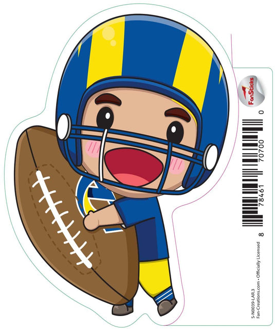 Fan Creations Decal Los Angeles Rams 3in Decal Anime Football Player - Holding Football