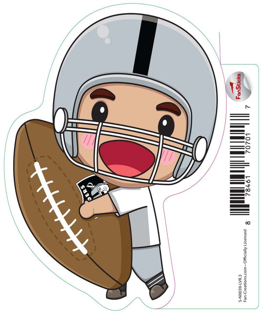 Fan Creations Decal Las Vegas Raiders 3in Decal Anime Football Player - Holding Football