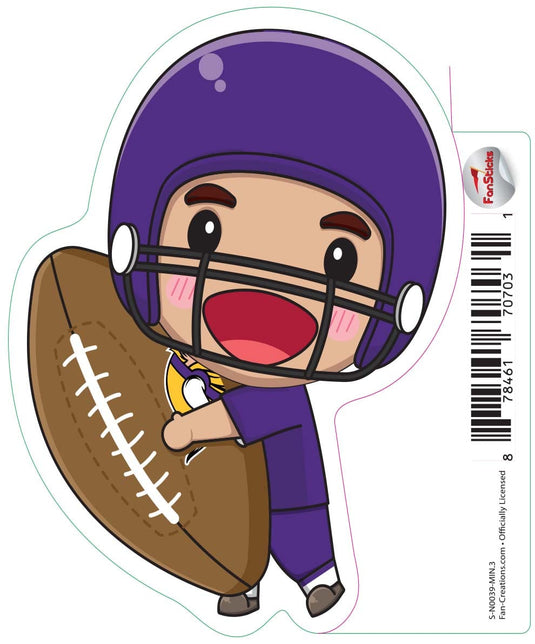 Fan Creations Decal Minnesota Vikings 3in Decal Anime Football Player - Holding Football