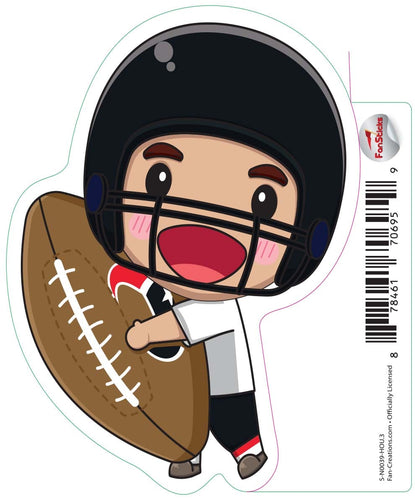 Fan Creations Decal Houston Texans 3in Decal Anime Football Player - Holding Football