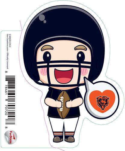 Fan Creations Decal Chicago Bears 3in Decal Anime Football Player - Heart Caption