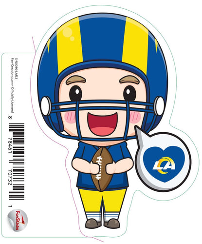 Fan Creations Decal Los Angeles Rams 3in Decal Anime Football Player - Heart Caption