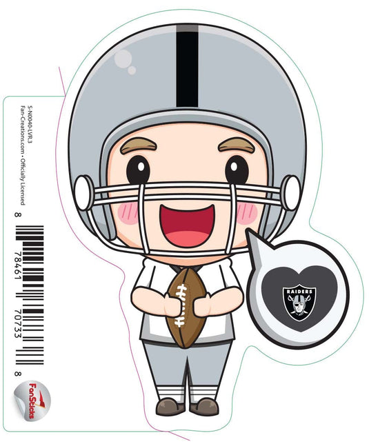 Fan Creations Decal Las Vegas Raiders 3in Decal Anime Football Player - Heart Caption